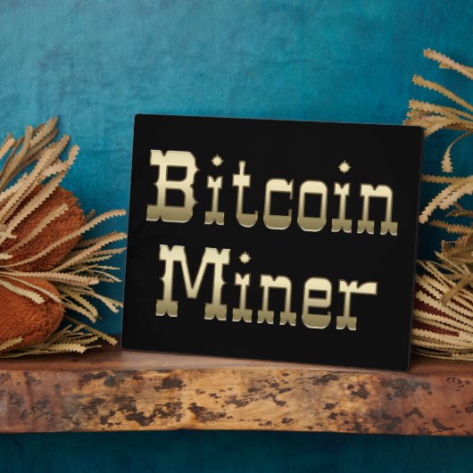 Bitcoin Miner (auf schwarz) Fotoplatte (Seite)