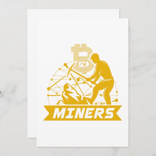 Bitcoin Miner Crypto Mining BTC Kryptowährung Gif Einladung (Vorne/Hinten)