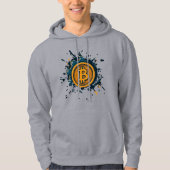 Bitcoin Mining im Weltraum - glühendes Astronauten Hoodie (Vorderseite)