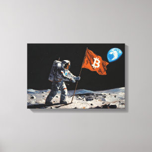 "Bitcoin Mond" Ölgemälde #1 Leinwanddruck