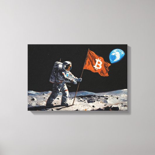 "Bitcoin Mond" Ölgemälde #1 Leinwanddruck (Vorderseite)