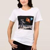"Bitcoin Mond" Ölgemälde #1 Tri-Blend Shirt (Vorderseite)