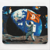"Bitcoin Mond" Ölgemälde #4 Mousepad (Vorne)