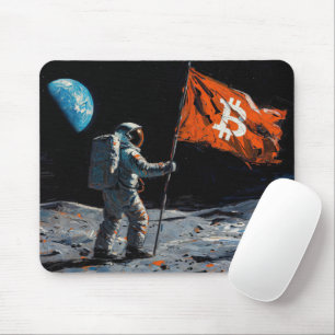 "Bitcoin Mond" Ölgemälde #5 Mousepad