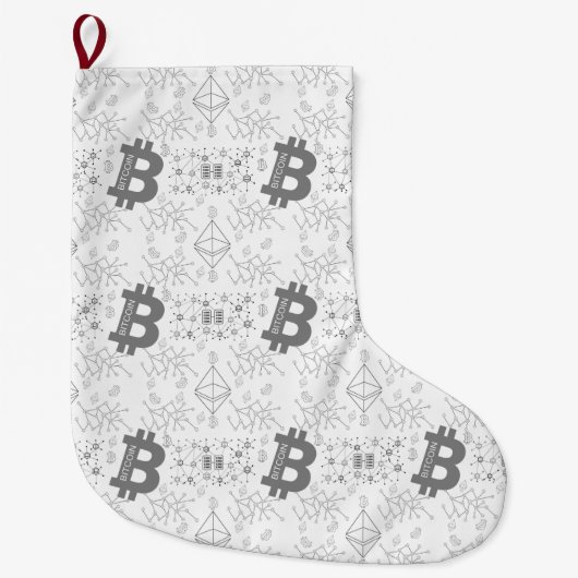 Bitcoin Money Design Weihnachts-Strumpf Großer Weihnachtsstrumpf (Vorderseite)