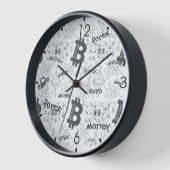Bitcoin Money White Gray Intricated Design Uhr (Winkel)
