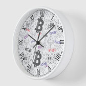 Bitcoin Money White Red Gray kompliziertes Design Uhr (Winkel)
