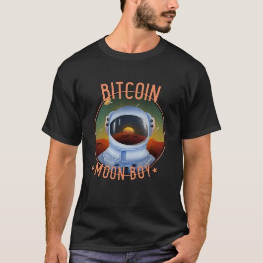Bitcoin Moon Boy T-Shirt (Vorderseite)