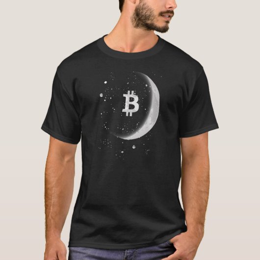 Bitcoin Moon erhöht Moon BTC Stacking Sats Bit T-Shirt (Vorderseite)