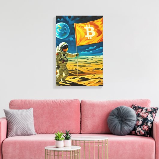 Bitcoin Moon Leinwanddruck (Insitu (Wohnzimmer))