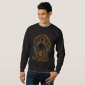 Bitcoin Münze Krypto Illustration Dunkel Schwarz Sweatshirt (Vorne ganz)