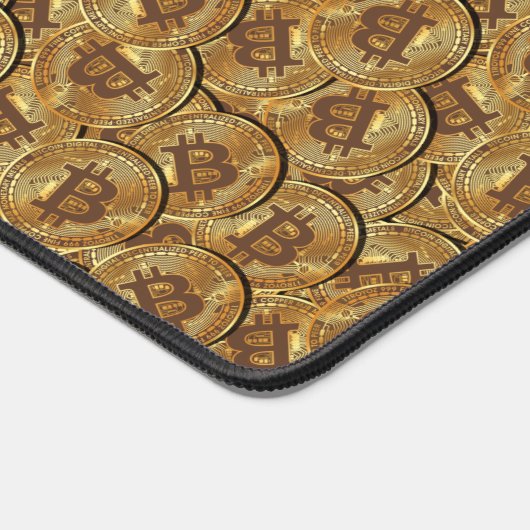 Bitcoin Muster Crypto Money Gold Cool Luxus Geek Schreibtischunterlage (Ecke)