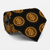 Bitcoin Neon btc moderne Krawatte für Händler (Gerollt)