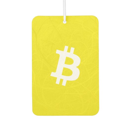 Bitcoin-Neuron Gelb Autolufterfrischer (Vorderseite)