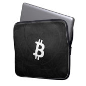 Bitcoin Neuron Schwarz Laptopschutzhülle (Vorderseite Links)