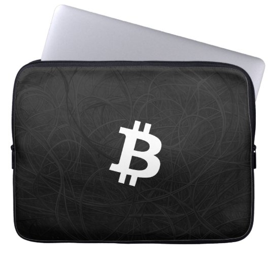 Bitcoin Neuron Schwarz Laptopschutzhülle (Vorderseite)