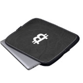 Bitcoin-Neuron Schwarz Laptopschutzhülle (Vorne Knopf)