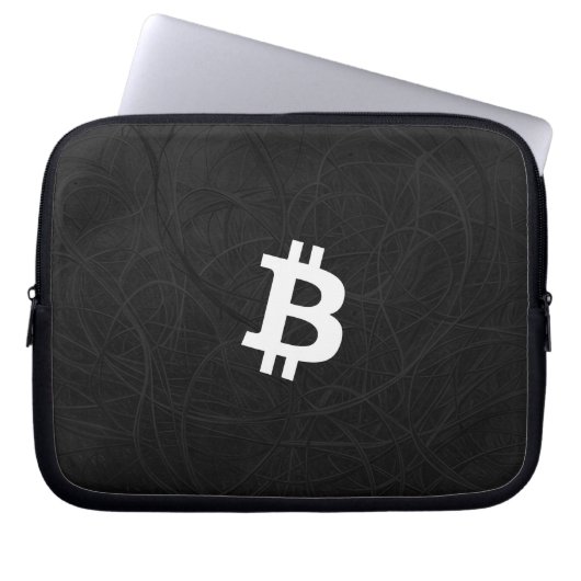 Bitcoin-Neuron Schwarz Laptopschutzhülle (Vorderseite)
