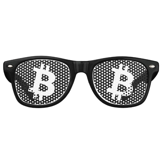 Bitcoin-Neuron Schwarz Partybrille (Vorderseite)