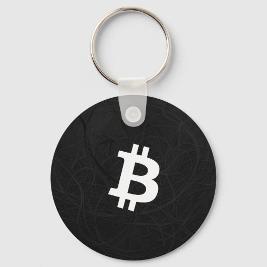 Bitcoin Neuron Schwarz Schlüsselanhänger (Vorderseite)