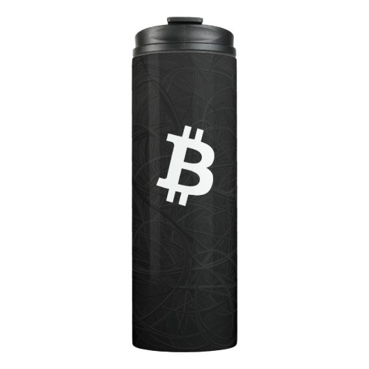 Bitcoin Neuron Schwarz Thermosbecher (Vorderseite)