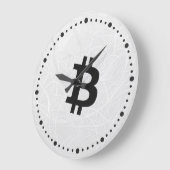 Bitcoin Neuron Weiß Große Wanduhr (Winkel)