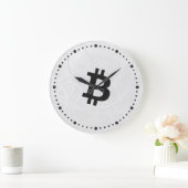Bitcoin Neuron Weiß Große Wanduhr (Zuhause)