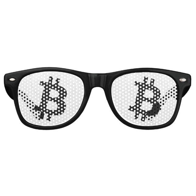 Bitcoin Neuron Weiß Partybrille (Vorderseite)