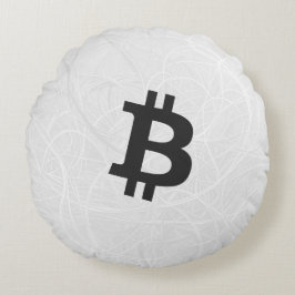Bitcoin-Neuron Weiß Rundes Kissen