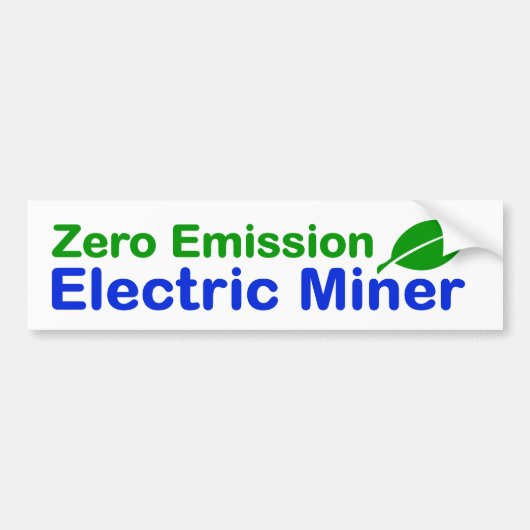 Bitcoin Null Emission Electric Miner Autoaufkleber (Vorne)