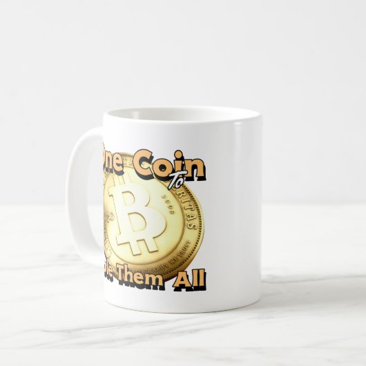 bitcoin One Coin to Rule Them All mug Kaffeetasse (Vorderseite Links)