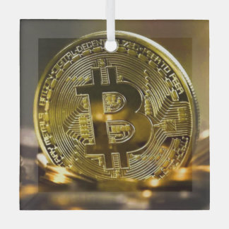Bitcoin Ornament Aus Glas