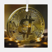 Bitcoin Ornament Aus Glas (Rückseite)
