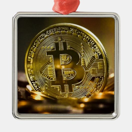 Bitcoin Ornament Aus Metall (Vorne)