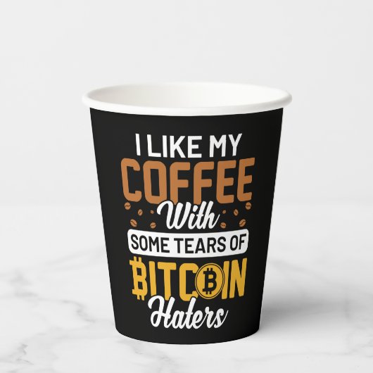 Bitcoin-Papiertasse Pappbecher (Rückseite)