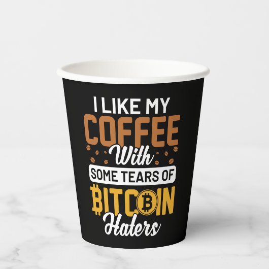 Bitcoin-Papiertasse Pappbecher (Vorderseite)