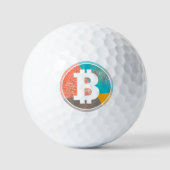 Bitcoin Pastel Pop Art Halbton-Logo Golfball (Vorderseite)