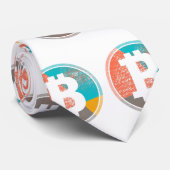Bitcoin Pastel Pop Art Halftone Logo Krawatte (Gerollt)