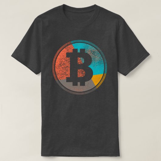 Bitcoin Pastel Pop Art Halftone Logo T-Shirt (Design vorne)