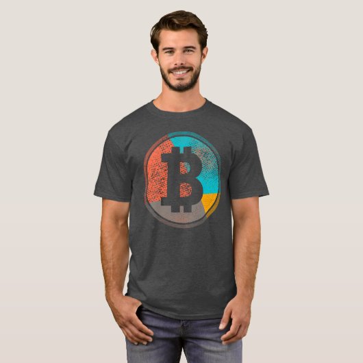 Bitcoin Pastel Pop Art Halftone Logo T-Shirt (Vorne ganz)