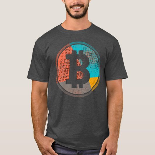 Bitcoin Pastel Pop Art Halftone Logo T-Shirt (Vorderseite)