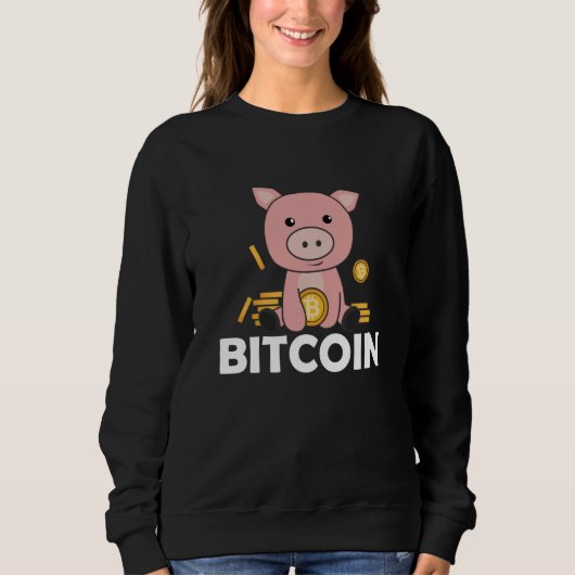 Bitcoin Piggy Bank Coins halten digitale Währung Sweatshirt (Vorderseite)