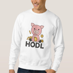 Bitcoin Piggy Bank Hodl Coins halten digital Sweatshirt