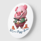 Bitcoin Piggy Banker Große Wanduhr (Winkel)