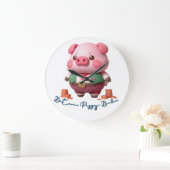 Bitcoin Piggy Banker Große Wanduhr (Zuhause)