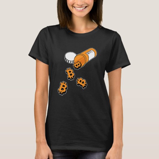 Bitcoin Pill Inspiriert BTC-Verschreibungspflicht T-Shirt (Vorderseite)