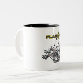 Bitcoin Plan B Astronaut Zweifarbige Tasse (Vorderseite Links)