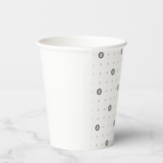 Bitcoin Polka Dot 8oz Paper Cup Pappbecher (Rechts)