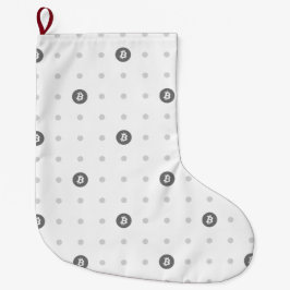 Bitcoin Polka Dots Christmas Stocking (Large) Großer Weihnachtsstrumpf