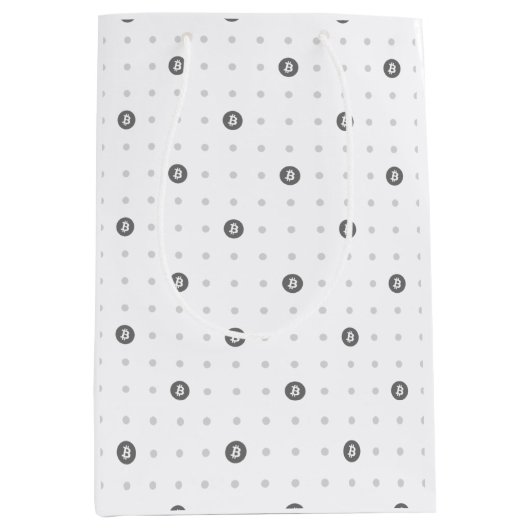 Bitcoin Polka Dots Gift Bag (Medium) Mittlere Geschenktüte (Vorderseite)
